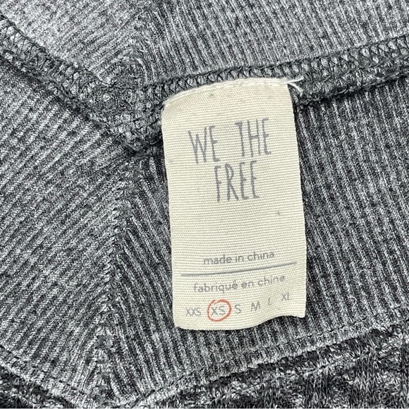 We the Free South Side Thermal Sweatshirt Waffle Black Festival Boho Burnout - Picture 12 of 13